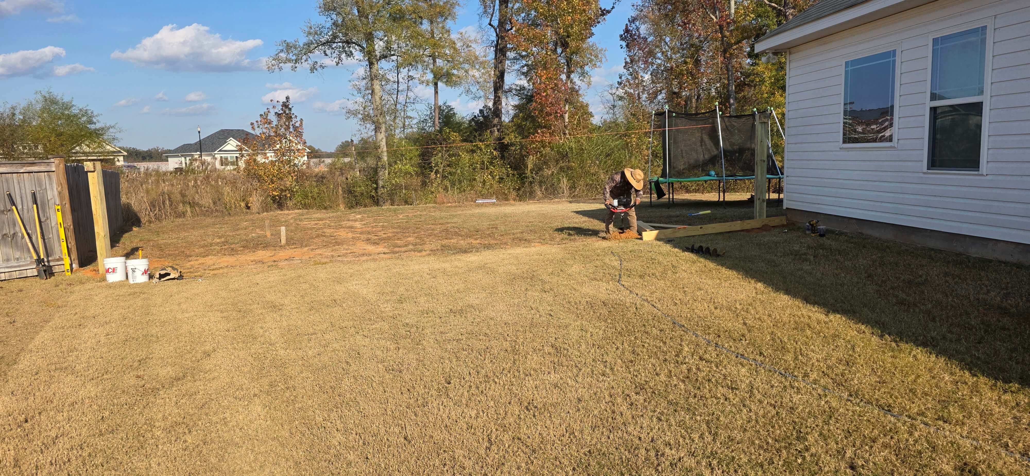 Wood privacy fence project